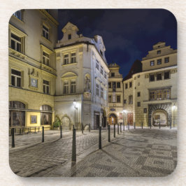 Porta-copo Prague Old Town Street Night Hard Plastic Coaster