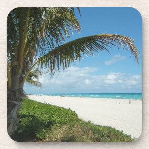 Porta-copo Praia branca w/Palm da areia