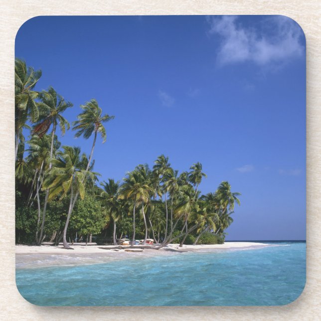 Porta-copo Praia com palmeiras, Maldivas (Frente)