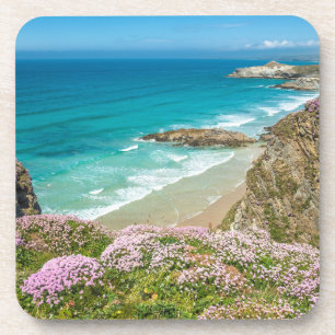 Porta-copo Praia de Newquay no Norte da Cornualha, penhasco d