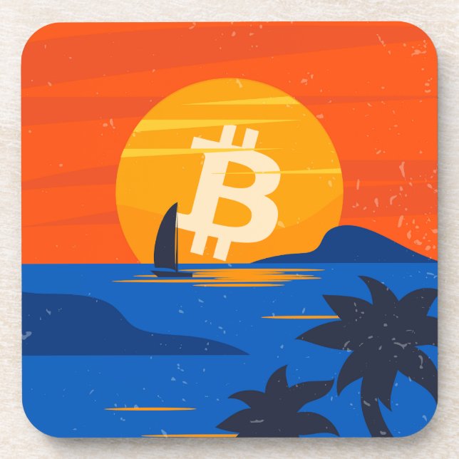 Porta-copo Praia do Bitcoin (Frente)
