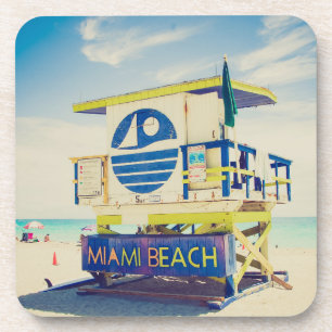 Porta-copo Praia sul da torre do Lifeguard, Miami, Fl