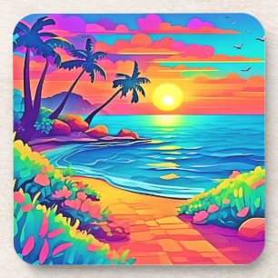 Porta-copo Praia Sunset Tropical