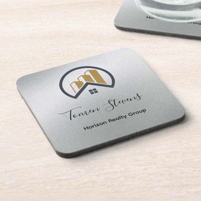 Porta-copo Prata de Glamor | Imobiliário Preto e Branco (Left Side)