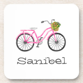Porta-copo Preppy Pink Bicycle LOCATION Name (LOCALIZAÇÃO DA 