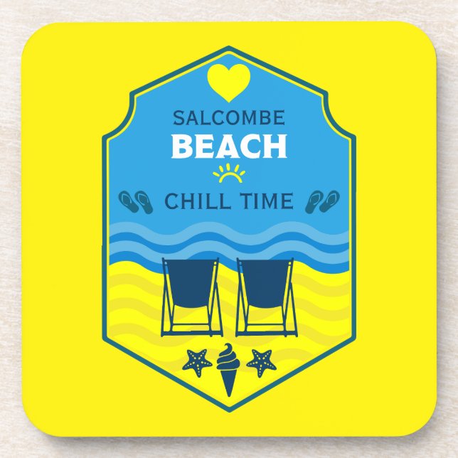 Porta-copo Presente britânico na praia (Frente)