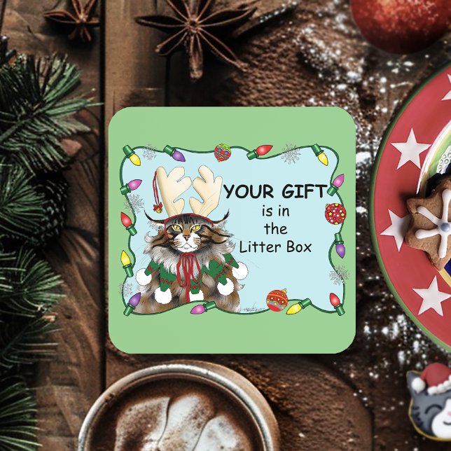 Porta-copo Presente de Natal Gelado Verde Engraçado (Criador carregado)