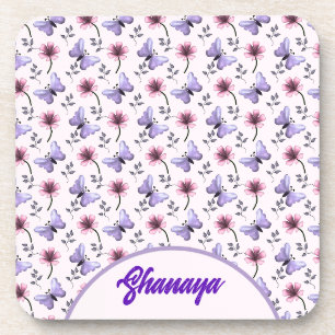Porta-copo Presente Floral Borboleta Primavera Personalizado