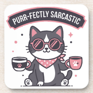 Porta-copo Presente para Amante de Café com Lenço de Gato Leg
