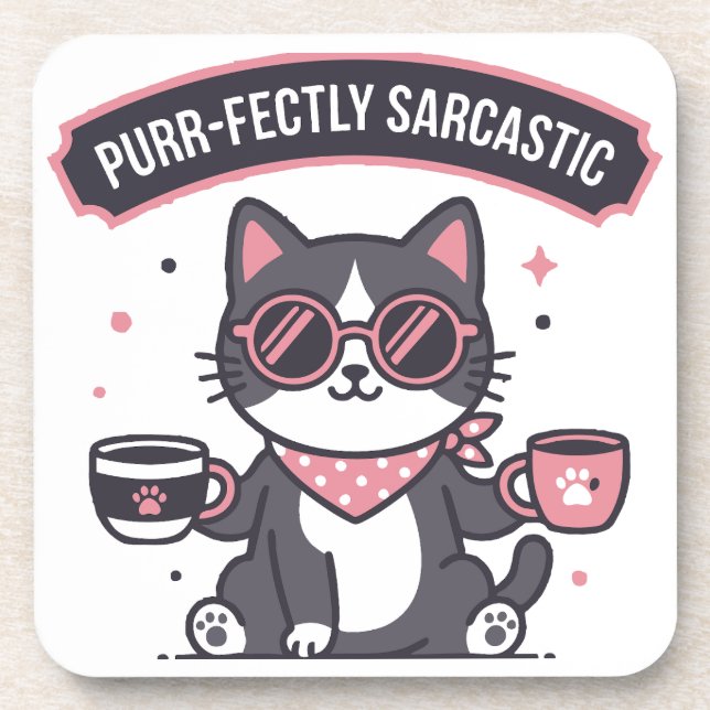 Porta-copo Presente para Amante de Café com Lenço de Gato Leg (Frente)