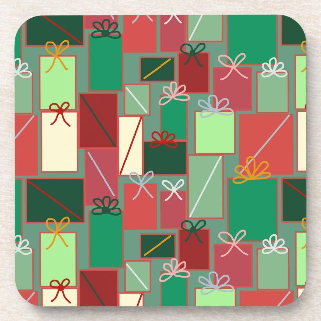 Porta-copo Presentes de Natal com fitas e Arcos (Frente)