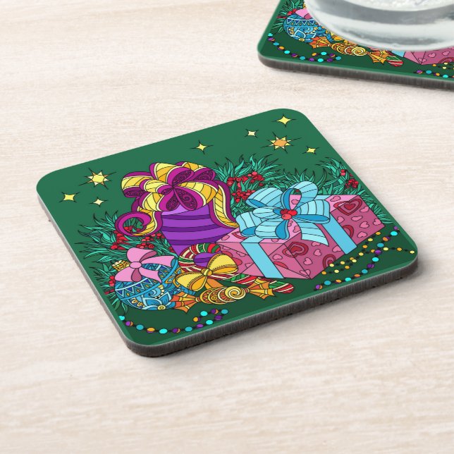 Porta-copo Presentes de Natal pintados; feriado bonito (Left Side)