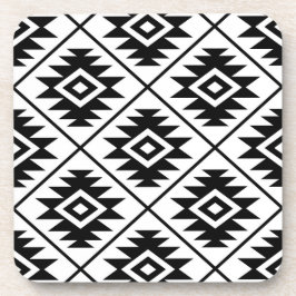 Porta-copo Preto grande estilizado de Ptn do símbolo asteca