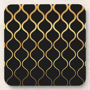 Porta-copo Preto, ouro, legal, tendência, desenho abstrato re