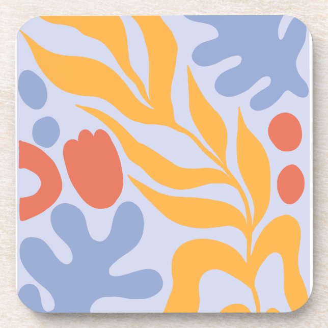 Porta-copo primavera floral amarelo e azul (Frente)