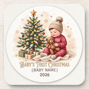 Porta-copo Primeiro Natal do Bebê Enfeite Personalizado