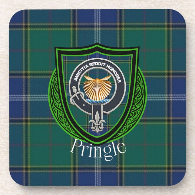 Porta-copo Pringle Scottish Clan Tartan & Crest (Frente)