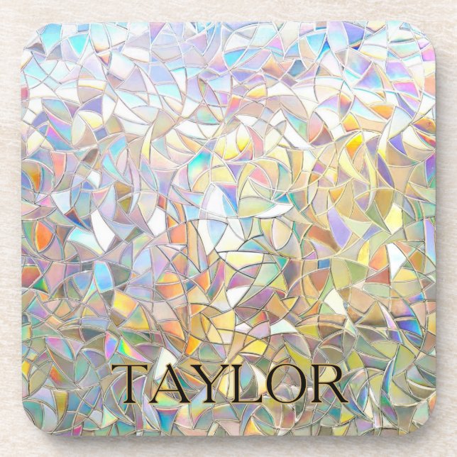 Porta-copo Prismatic Stained Glass Effect - Rainbow Prismatic (Frente)