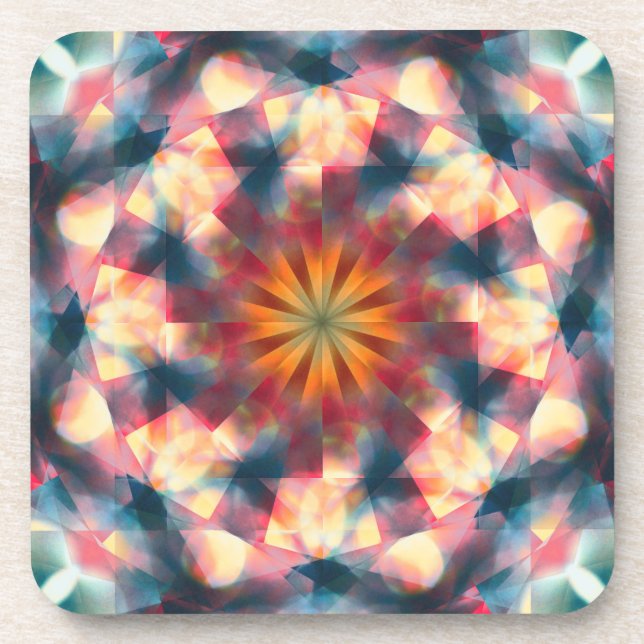 Porta-copo Prismático Caleidoscópico Psicodélico Mandala (Frente)