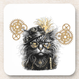 Porta-copo Professor Sprocket-Paws O Gato Steampunk Funky