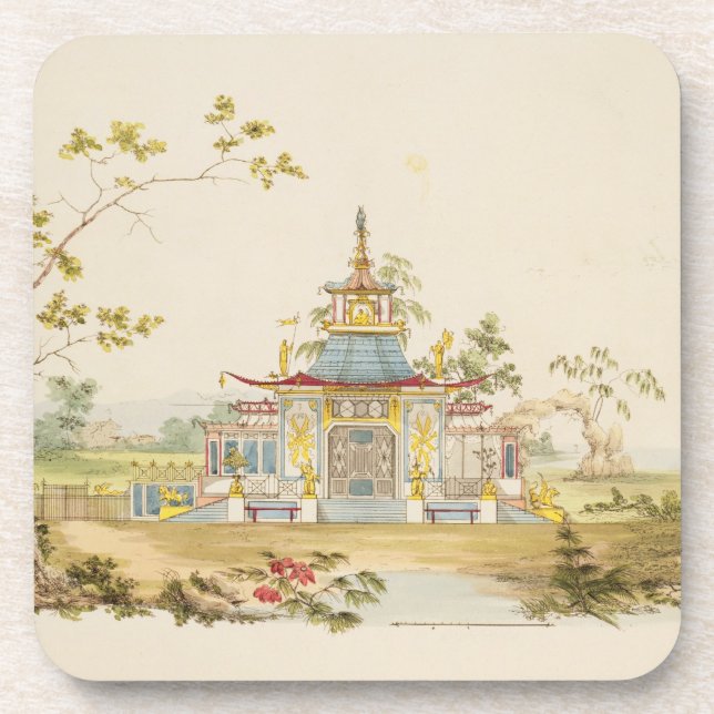 Porta-copo Projete para um templo chinês, c.1810 (caneta & (Frente)
