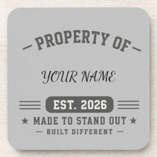 Porta-copo Propriedade Personalizada do Nome – Estilo Varsity