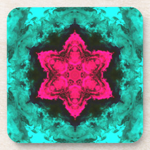 Porta-copo Psicodélica Flor Hipopótamo Rosa e Teal