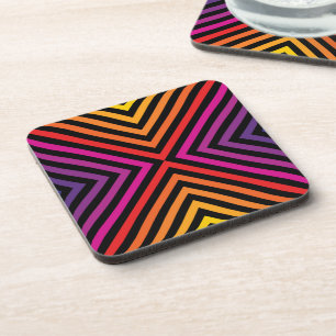 Porta-copo Psicodélico Rainbow Chevron Patterno
