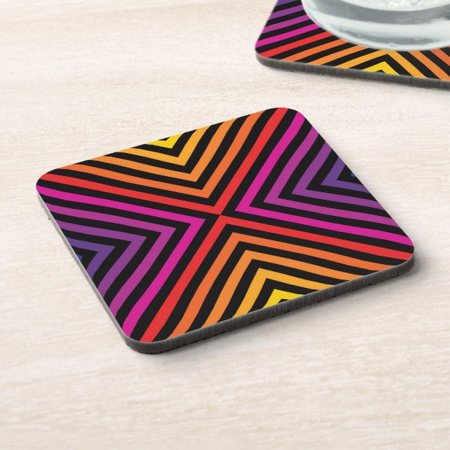 Porta-copo Psicodélico Rainbow Chevron Patterno (Left Side)
