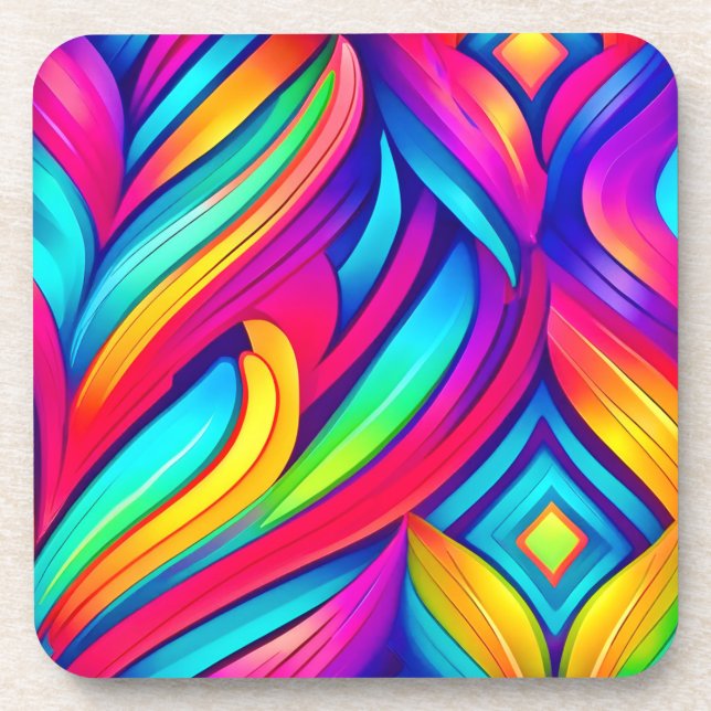 Porta-copo Psicodélico Rainbow Vortex (Frente)