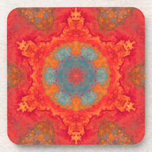 Porta-copo Psychedelic Hippie Blue Orange and Red