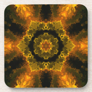 Porta-copo Psychedelic Hippie Yellow and Black