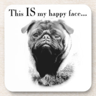 Porta-copo Pug Happy Face