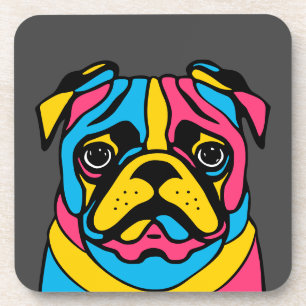 Porta-copo pug personalizável de 3 tons
