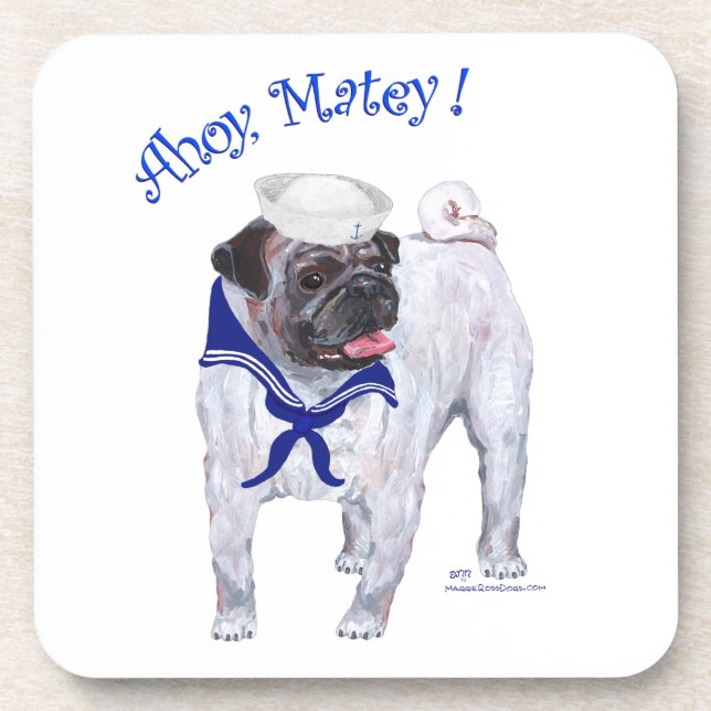 Porta-copo Pug Sailor (Frente)