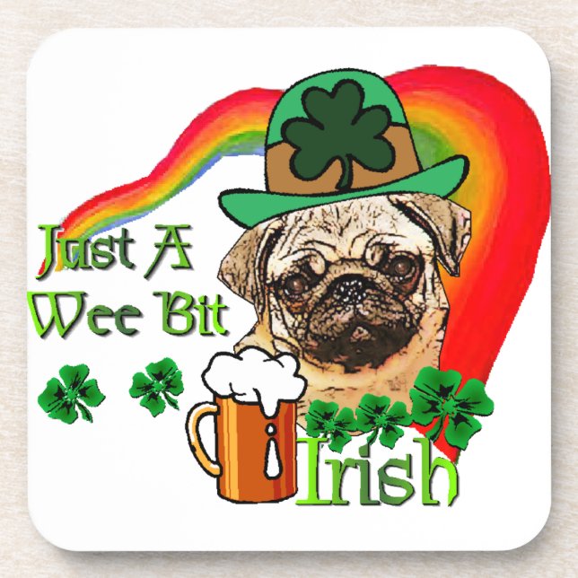 Porta-copo Pug St Patricks (Frente)