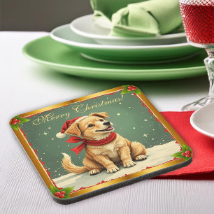 Porta-copo Puppy Dourado Natal Doce