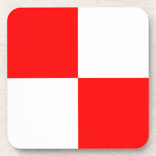 Porta-copo Quadrado checkered branco vermelho uniforme