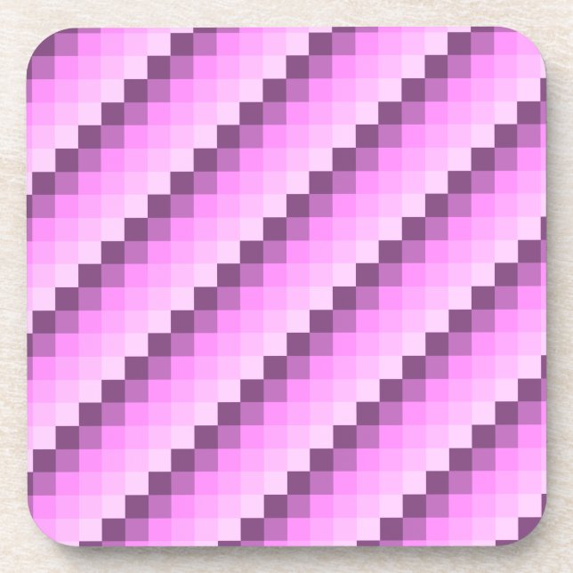 Porta-copo Quadrados Rosa e Roxo (Frente)