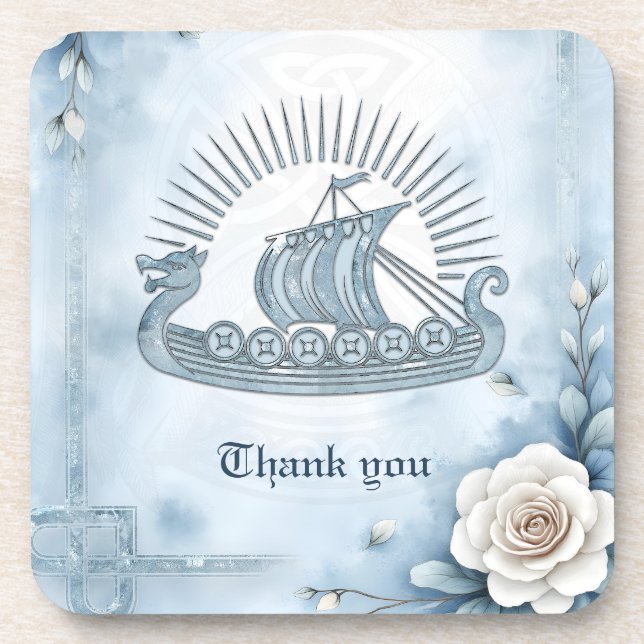 Porta-copo Quadro Floral com Rosa e Design Celta. (Frente)