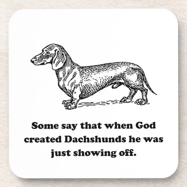 Porta-copo Quando o deus criou Dachshunds (Frente)