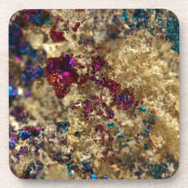 Porta-copo Quartzo liso do óleo dourado (Frente)