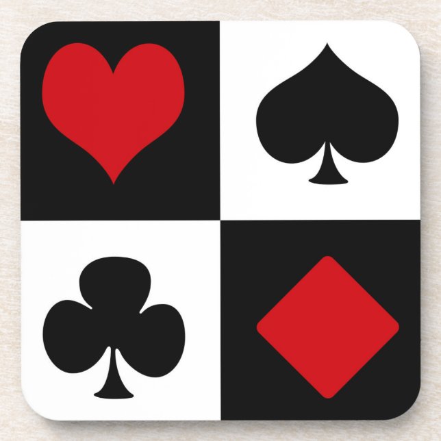 Porta-copo Quatro naipes de cartão (Frente)