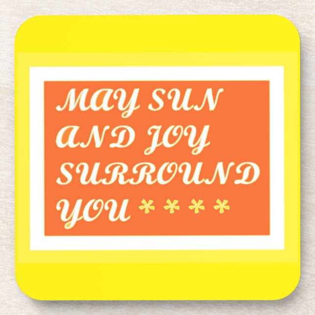 Porta-copo Que Sun e Joy sejam a sua design de cuidados eleva (Frente)