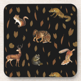 Porta-copo Queda de animais florestais Folhas de outono queda