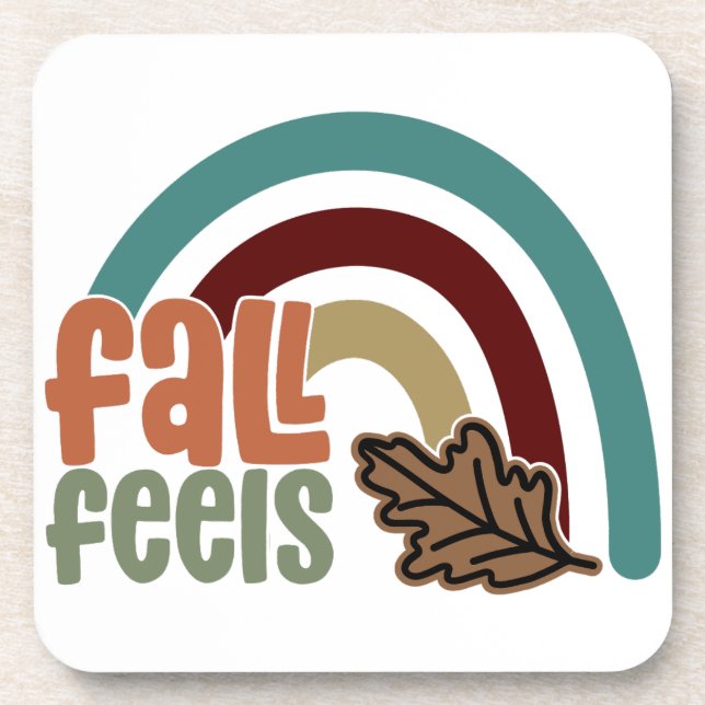 Porta-copo QUEDA SENTE-SE arco-íris de outono (Frente)