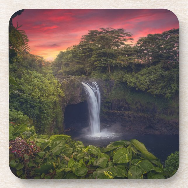 Porta-copo Quedas | Rainbow Falls, Hilo, Havaí (Frente)