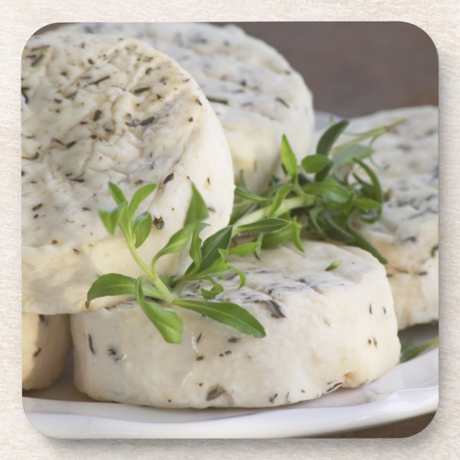 Porta-copo Queijo de cabra francês - Chevre - com ervas em (Frente)