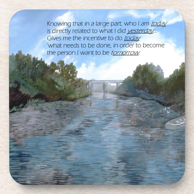 Porta-copo Quem sou hoje Inspirador (Frente)