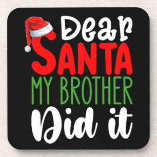 Porta-copo Querido Papai Noel Meu Irmão Fez Isso Família Nata